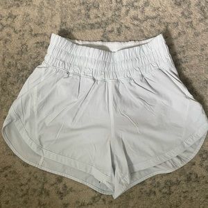 Lululemon size 2 track that high rise shorts light blue